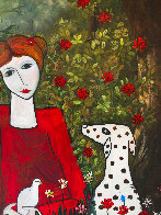 Lady in the Garden 2013 88x58 Huge Original Painting by Costel Iarca - 6 Lady in the Garden 2013 88x58 Huge Original Painting by Costel Iarca - 6