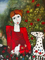 Lady in the Garden 2013 88x58 Huge Original Painting by Costel Iarca - 7 Lady in the Garden 2013 88x58 Huge Original Painting by Costel Iarca - 7