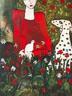 Lady in the Garden 2013 88x58 Huge Original Painting by Costel Iarca - 8 Lady in the Garden 2013 88x58 Huge Original Painting by Costel Iarca - 8