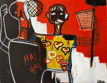 Basketball Player 2013 50x62 Huge Original Painting - Costel Iarca Basketball Player 2013 50x62 Huge Original Painting - Costel Iarca