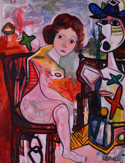 Woman Laugh 2013 62x50 Super Huge Original Painting - Costel Iarca Woman Laugh 2013 62x50 Super Huge Original Painting - Costel Iarca