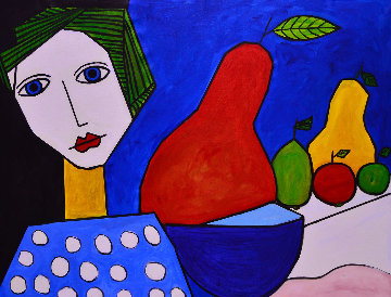Woman And Still Life 2013 50x62 Huge Original Painting - Costel Iarca Woman And Still Life 2013 50x62 Huge Original Painting - Costel Iarca