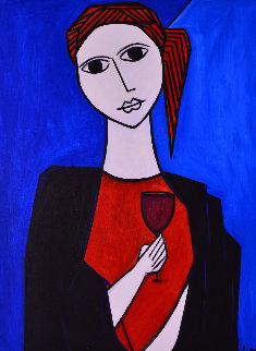 A Glass With Wine 2013 62x50 Super Huge Original Painting - Costel Iarca A Glass With Wine 2013 62x50 Super Huge Original Painting - Costel Iarca