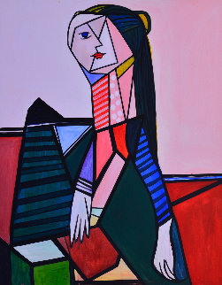 Woman in the Chair 2013 62x50 Huge Original Painting - Costel Iarca Woman in the Chair 2013 62x50 Huge Original Painting - Costel Iarca