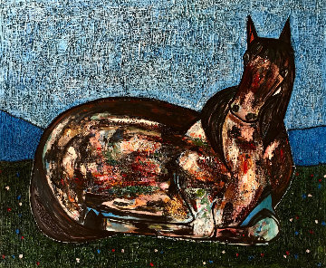 Horse Nr 1 3-D 2017 74x62 Original Painting - Costel Iarca Horse Nr 1 3-D 2017 74x62 Original Painting - Costel Iarca