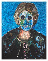 Man in Blue 3-D 2018 62x50 Original Painting by Costel Iarca - 1 Man in Blue 3-D 2018 62x50 Original Painting by Costel Iarca - 1