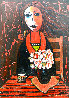 Woman in Waiting 2005 50x38 Huge Original Painting by Costel Iarca - 0