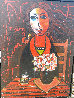 Woman in Waiting 2005 50x38 Huge Original Painting by Costel Iarca - 1