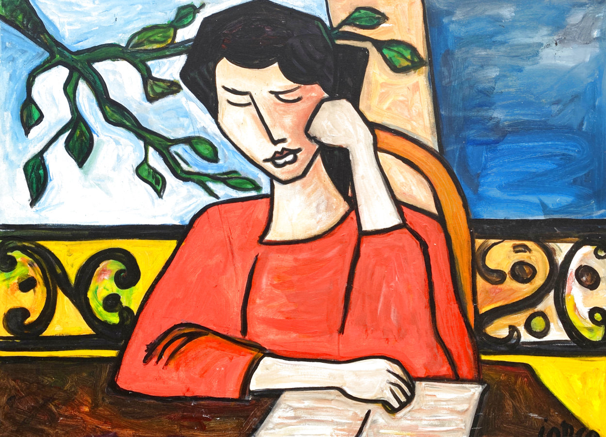 Woman and Still 2005 38x51 Huge Original Painting by Costel Iarca