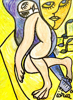 Untitled Abstract Portrait 2000 28x22 Original Painting - Costel Iarca Untitled Abstract Portrait 2000 28x22 Original Painting - Costel Iarca