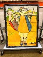 Villagers 1998 52x40 - Huge Original Painting by Costel Iarca - 1