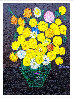 Yellow Flowers 2023 41x31 - Huge - Signed Twice Original Painting by Costel Iarca - 1