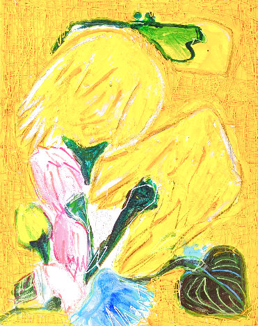 Yellow Flowers No 1 2023 24x20 Original Painting - Costel Iarca