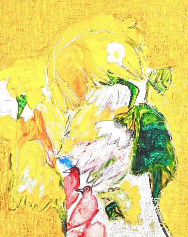 Yellow Flowers  No 2 2023 22x20 Original Painting - Costel Iarca