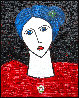 Young Girl in Red 2023 21x17 Original Painting by Costel Iarca - 1