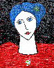 Young Girl in Red 2023 21x17 Original Painting by Costel Iarca - 5