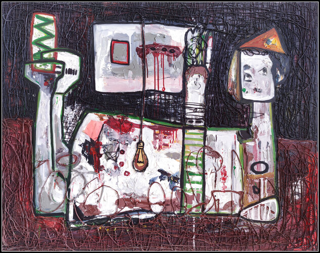 Lecture For The Night 2017 62x50 - Huge Original Painting by Costel Iarca Lecture For The Night 2017 62x50 - Huge Original Painting by Costel Iarca