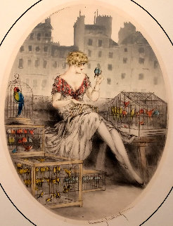 Bird Seller 1929 Limited Edition Print - Louis Icart Bird Seller 1929 Limited Edition Print - Louis Icart