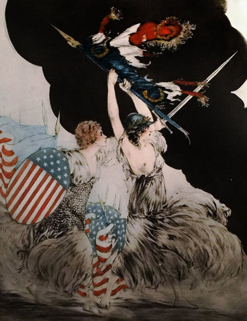 Courage My Legions 1917 36x25 Limited Edition Print by Louis Icart
