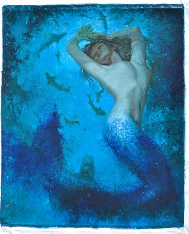 Mermaid 2011 29x24 Original Painting - Sergey Ignatenko