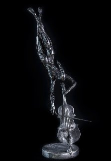 Flying Cellist Stainless Steel Original Sculpture 2014 36 in Sculpture - Boban Ilic Flying Cellist Stainless Steel Original Sculpture 2014 36 in Sculpture - Boban Ilic