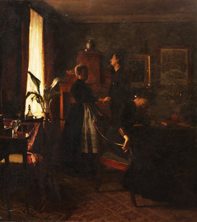 Cancelled Engagement 1891 26x22 Original Painting - Peter Ilsted Cancelled Engagement 1891 26x22 Original Painting - Peter Ilsted