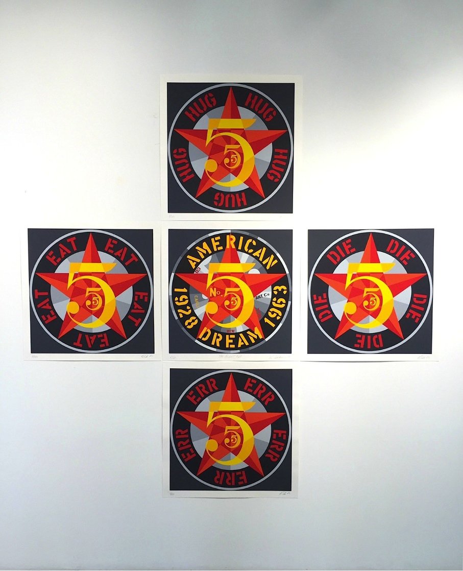 American Dream #5 Suite of 5 1980 Limited Edition Print by Robert Indiana American Dream #5 Suite of 5 1980 Limited Edition Print by Robert Indiana