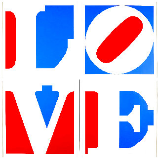Four Panel Love 1972 - Set of 4 - Huge - 64x64 Limited Edition Print - Robert Indiana
