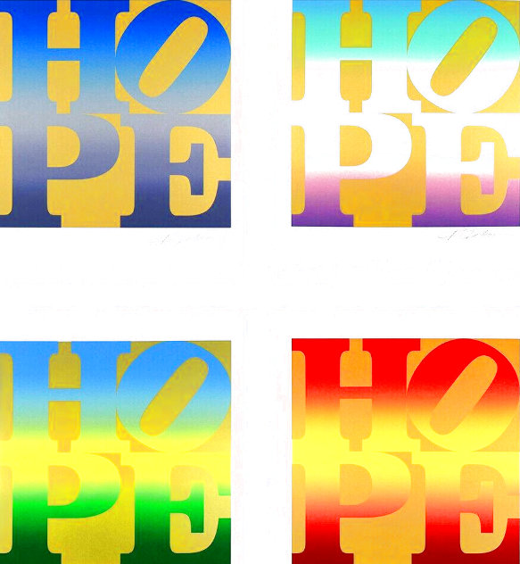 Four Seasons of Hope Gold Portfolio Suite of 4 2012 HS Limited Edition Print by Robert Indiana