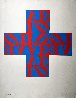Love Cross 1968 HS - Rare Early Lithograph Limited Edition Print by Robert Indiana - 1