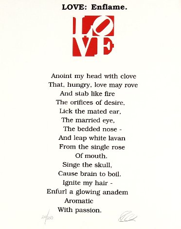 Love: Enflame PP 1996 HS Limited Edition Print - Robert Indiana