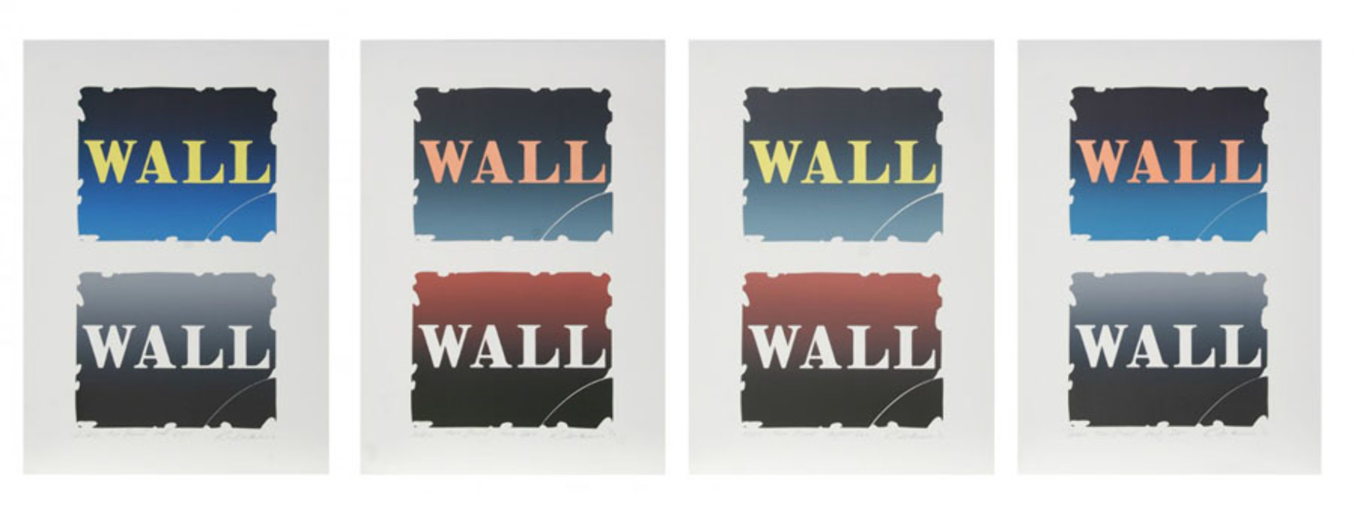 Wall: Two Stone Suite of 4 BAT 1990 Limited Edition Print by Robert Indiana Wall: Two Stone Suite of 4 BAT 1990 Limited Edition Print by Robert Indiana