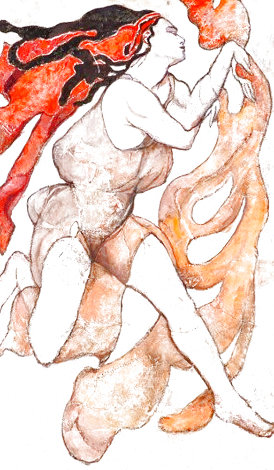 After Bakst II 60x36 - Huge Original Painting - Rachel Isadora