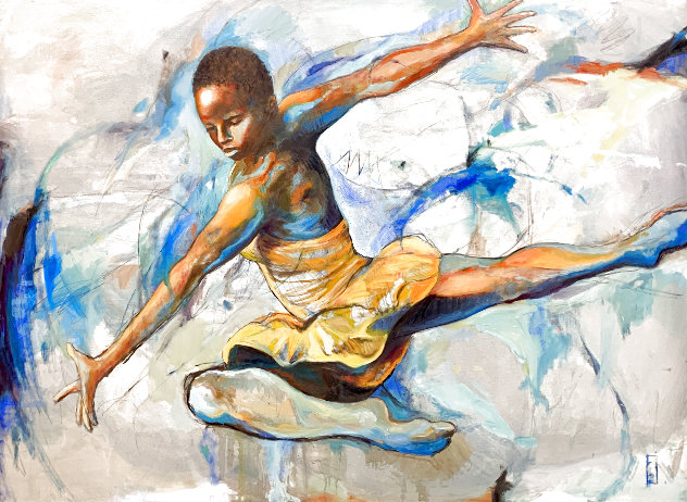 Ailey Leap 40x50 - Huge - New York, NYC Original Painting by Rachel Isadora