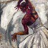 Dancer with White Dress 36x36 Original Painting by Rachel Isadora - 0