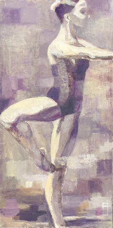 Untitled IX Ballerina 30x15 Original Painting - Rachel Isadora