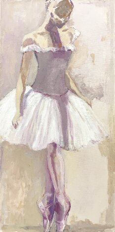 Untitled VII Ballerina 36x18 Original Painting - Rachel Isadora