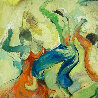 Green Dancers 48x36 - Huge Original Painting by Rachel Isadora - 2