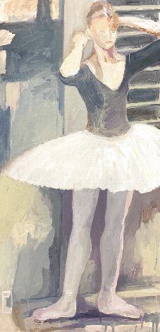 Untitled Ballerina VIII 30x15 Original Painting - Rachel Isadora