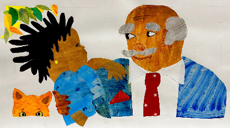 Untitled Family Portrait Watercolor 14x24 Original Painting - Rachel Isadora