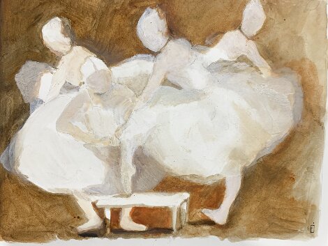 Ballerinas 8x10 - Ballet Original Painting - Rachel Isadora