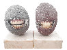 Laughing Stones Set of 2 Unique Stone Sculptures  6 in Sculpture by Hirotoshi ito - 0