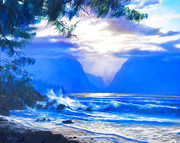 Iao from Paia 1999 30x36 Maui, Hawaii Original Painting - Ivan Clarke