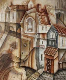 Lamp in the Window 2017 23x19 Original Painting - Eugene Ivanov Lamp in the Window 2017 23x19 Original Painting - Eugene Ivanov