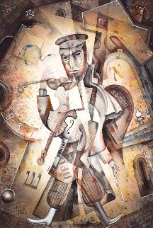 Melody of the Jewish Quarter Watercolor 2008 23x15 Watercolor - Eugene Ivanov Melody of the Jewish Quarter Watercolor 2008 23x15 Watercolor - Eugene Ivanov