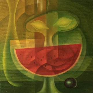 Still Life With Melon 2018 19x19 Original Painting - Eugene Ivanov Still Life With Melon 2018 19x19 Original Painting - Eugene Ivanov