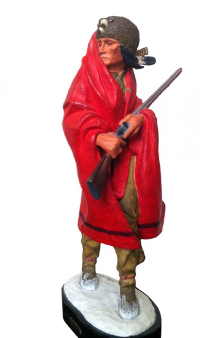 Iroquois Guide II Polychrome Sculpture 1980 Sculpture by Harry Andrew Jackson Iroquois Guide II Polychrome Sculpture 1980 Sculpture by Harry Andrew Jackson