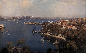 Mosman Bay, Sydney Harbor 1926 30x42 Original Painting - James Ranalph Jackson Mosman Bay, Sydney Harbor 1926 30x42 Original Painting - James Ranalph Jackson
