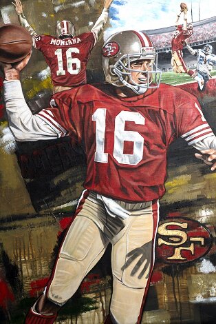 Joe Montana - Joe Cool 2016 25x35 Original Painting - Joshua Jacobs