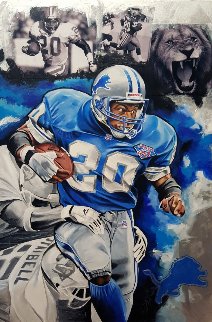 Barry Sanders, Lion's on the Loose 2016 25x35 Original Painting - Joshua Jacobs Barry Sanders, Lion's on the Loose 2016 25x35 Original Painting - Joshua Jacobs